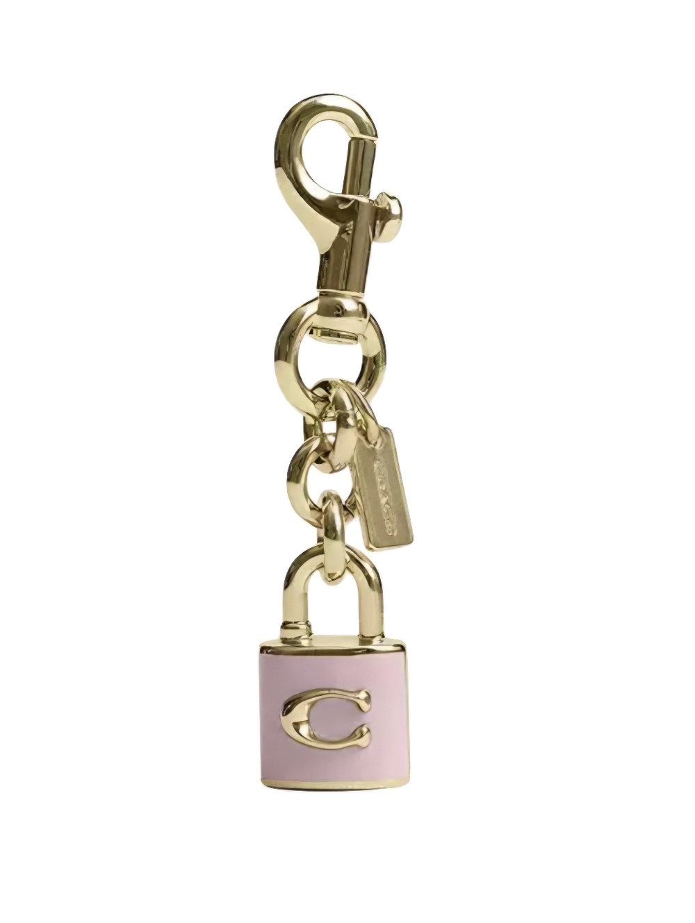 Coach Pink and Gold Padlock Key Charm - Picture 1 of 4